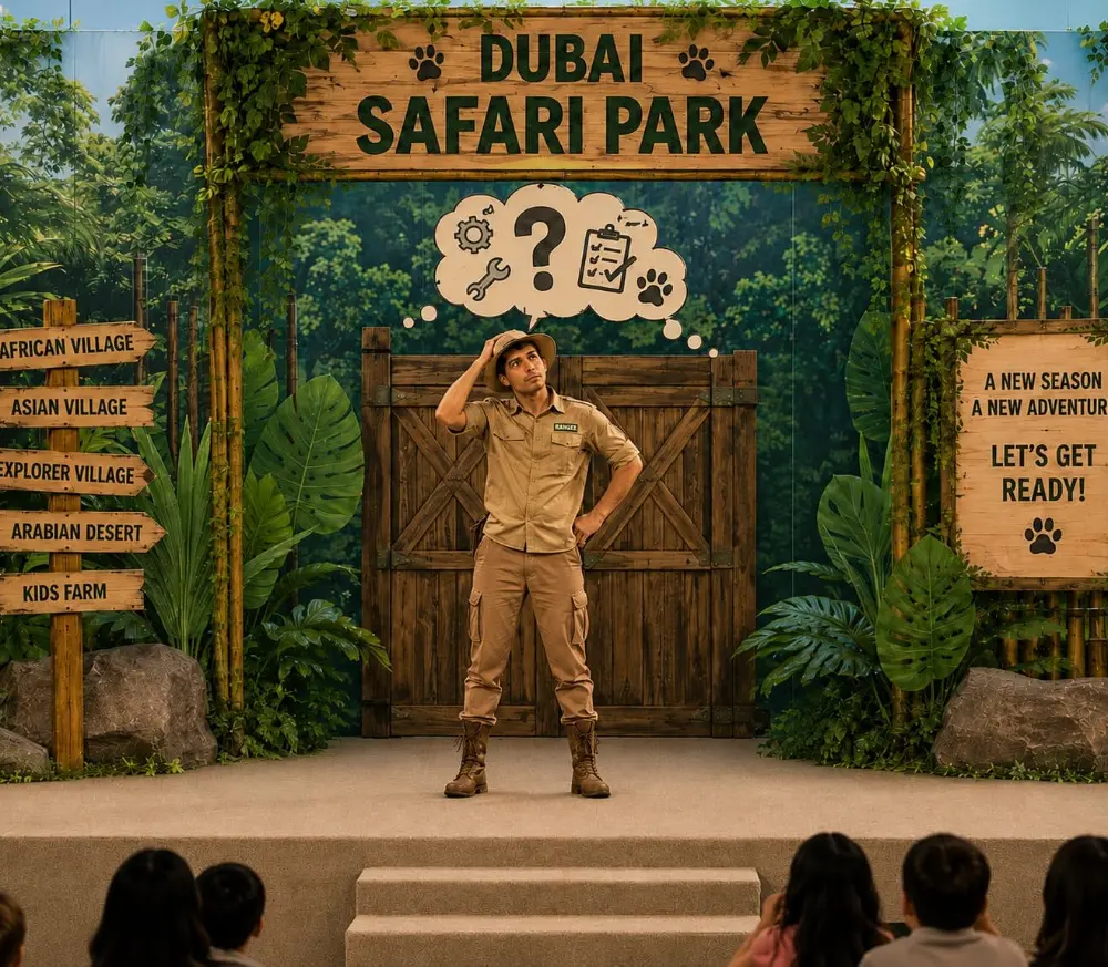 The Safari Ranger on Welcome to the Wildest Season stage, wondering what the celebration is missing